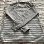 Orvis women’s striped gray 1/4 zip logo pockets pullover sweatshirt, size M Photo 15