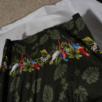 Palm Leaf Print Green Tropical Smocked Midi Maxi Dress Parrots Island Beach XL Photo 1