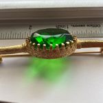 Elegant Green Brooch large emerald green Garnet Gold stunning statement piece Photo 4