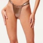 Good American New Women’s side ruched bikini Bottom in Mocha Foil02 size XXL Photo 0