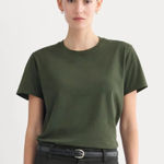 Everlane  The Box Cut Tee in Essential Cotton in Dark Green, Size Medium Photo 0