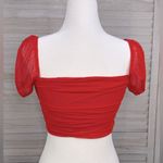 Princess Polly  City Lights Mesh Crop Top Red-4 Photo 1