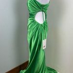 Mac Duggal Spring Green Cut Out One Shoulder Satin Gown Size 4 $498 68485 Photo 10