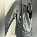 SheIn Black Faux Leather Motorcycle Jacket from , Size Medium Photo 6