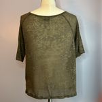 Hollister Forever 21 olive brown sheer burnout raglan elbow sleeve one pocket tee Photo 2