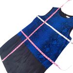 Rebecca Taylor Snake Print Color Block Sleeveless Shift Dress Blue Black 6 Photo 9