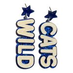 Kentucky Wildcats Earrings Blue Glitter Star Dangle Drop Statement Jewelry New Photo 1