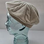 Charter Club  Luxury Cashmere Taupe Beige Cable Knit Beret Photo 0