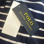 Polo  Ralph Lauren Navy White Striped Ribbed Cotton Blend Turtleneck Top Stretch Photo 4
