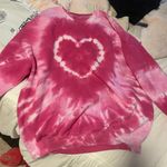 Urban Outfitters Pink Tie Dye Heart Oversized Sweater Photo 1