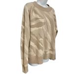 Athleta Tan Camo Camouflage Crew Neck Wool Blend Jacquard Pullover Sweater sz L Photo 5