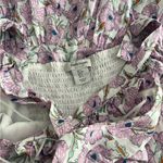 Haute Hippie  purple floral maxi dress smocked Photo 1