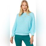 Lilly Pulitzer Wool Blend Corabella Turquoise Shore Honeycomb Sweater Women’s XS Photo 2