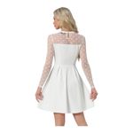 Allegra K NWT--WOMENS XL-EHITE FIT AND FLARE DRESS Stunning white fit and flare dress, women’s heart mesh long sleeve dress, heart mesh long sleeves, keyhole one button back, 95% polyester, 5% spandex, brand new with tags Measurements for xl is  37 length  41.3 bust 35.4 waist  Photo 2