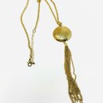 Statement gold tone tassel fashion necklace Photo 2