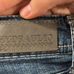 Hydraulic Lola Curvy cuffed fringe hem denim embellished mini shorts sz 9/10 Photo 8