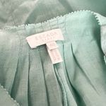 Escada Sport Linen Ruched Pleated Detail V Neck Blouse Shirt Light Blue Large Photo 1