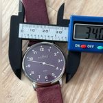 Skagen Steel Ladies Watch Plumb Dial Stainless Markers Purple Leather Strap Photo 7