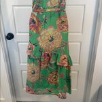 BANJANAN Eliza In Rose Garden Island Green Print Maxi Dress Small Photo 6