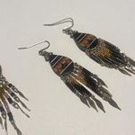 Women’s Lot Of 2 Dangle Costume Earrings Pierced Beaded Mix Native Style Photo 4