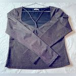 Reformation  Black gold sybil knit top is a scoop neck Photo 8