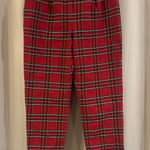 Antonio Melani  Red Plaid High Rise Pants Photo 0