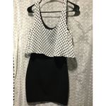 Soprano Womens Black Dress White Polka Dot Overlay Sleeveless Party S Photo 2