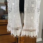 Evelyn K for Anthropologie Cream Crochet Kimono Cover Up Size undefined Photo 5