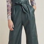 Anthropologie Samira Green Vegan Leather Jumpsuit NWT Sz. 0 Photo 0
