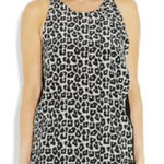 3.1 Phillip Lim  Tank Top Womens 2 Black White‎ Animal Print Layered Silk Photo 0