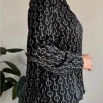 Charter Club  Black and White Geometric Button Down Shirt Photo 1