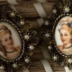 Handmade Limoges 1940s Hand Painted VTG Cameos Clip Earrings Pat 156492 Photo 0