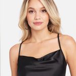 Bebe SATIN COWL NECK SLIP MIDI DRESS in Black Size Medium NEW Photo 6