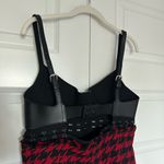 MONSE Hook & Eye Cutout Leather & Wool Houndstooth Minidress Photo 8