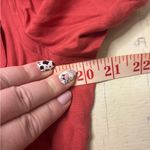 Orvis  100% Silk Shirt Dress Size Medium Red Collared Button Up Knee Length New Photo 2