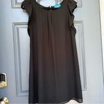 Women’s Mini black chiffon dress​ with ruffles sleeves size small Photo 12