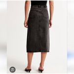 Abercrombie & Fitch  High Rise Black Denim Midi Skirt Photo 1