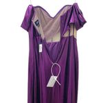 NWT Marchesa Off Shoulder Amethyst Lamé Gown Maxi With Draped Bodice Size 14 NEW Purple Photo 10