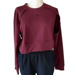 Adidas NWT  Power Aeroready Crop Cover-up Sweatshirt IN SHADOW RED / BLACK Photo 6