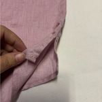 Garnet Hill  100% Linen Pink/Purple Short‎ Sleeve Button Up Shirt Size 4 Photo 2