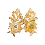 New Gold plated Floral Earrings with Rhinestones Photo 2