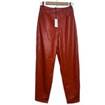 We Wore What  Dani Boyfriend Jeans in Vegan Leather Cognac NWT Sz. 27 Photo 2