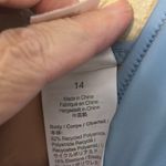 J.Crew  Long Torso Vneck Ruched Powder Blue One Piece Swimsuit‎ Size 14 Photo 3