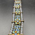 Vintage flower beaded bracelet Victorian style 7" Green Photo 5