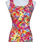 CAbi All Over Floral Watercolor Luisa Racerback Round Neck Tank Top Size Small Photo 1