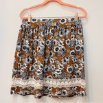 Loveappella  boutique boho floral skirt navy blue brown Photo 2