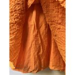 ZARA  Babydoll Mini Dress S Orange Smocked Strappy Tiered Rodeo Summer Beach Photo 4