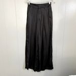 NEW Laude The Label Black Hepburn Satin Wide Leg Pleated Minimalist Pants 2 Photo 1
