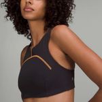 Lululemon Tough Train High-Neck Sports Bra Black Orange Soda Sz 10 Photo 3