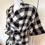 Vintage Buffalo Plaid Shirt Dress Size 8 Black and White Belted Union Made Photo 3